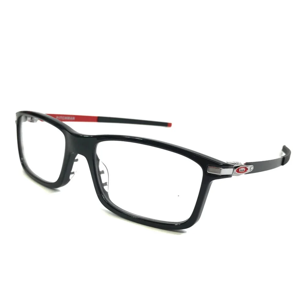 Oakley Eyeglasses Frames Pitchman OX8050-1555 Black Ink Silver Red 55-18-140